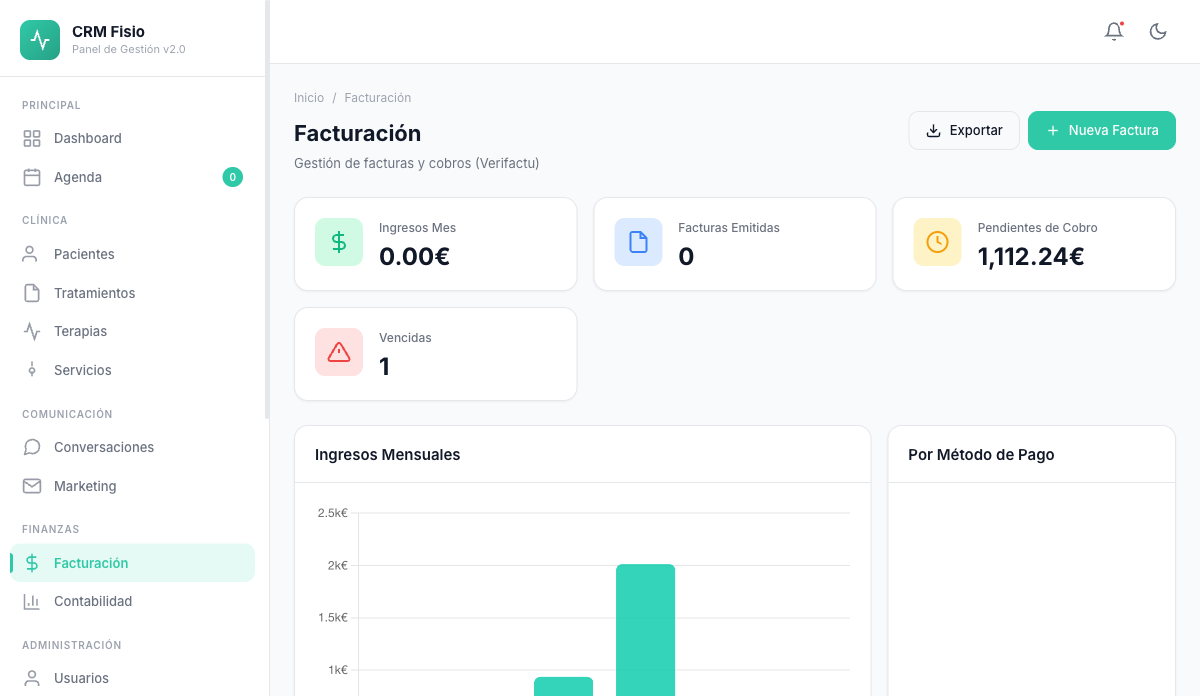 Facturación — Nutrinexa Inteligente